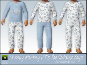 Sims 3 — Cheeky Monkey Pyjamas for Toddler Boys by minicart — Cute Cheeky Monkey Pyjamas for your boy toddlers. This item