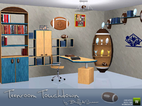 Sims 3 — Teenroom Touchdown by BuffSumm — A teenroom specially for boys and american football fans :) The set contains