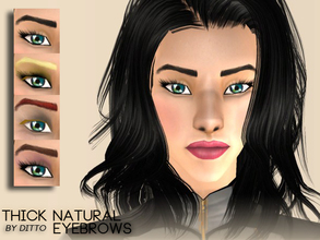 Sims 2 — Thick Natural Eyebrows by _DiTTO_ — Hand-drawn.