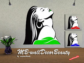 Sims 3 — MBwallDecorBeauty by matomibotaki — MBwallDecorBeauty, wall decor with lovely beautiy, 1 recolrable area, by