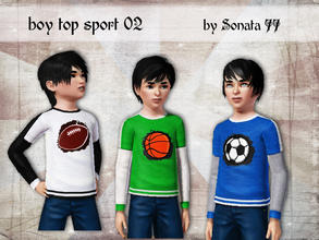 Sims 3 — Sonata77 boy top sport 02 by Sonata77 — Top with long sleeves for boys. Everyday and athletic.