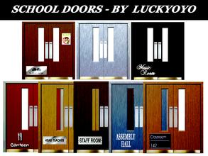 Sims 3 — School Door - By Luckyoyo. by luckyoyo — There are 8 doors for you to choose from: Staff Room, Classroom 142,