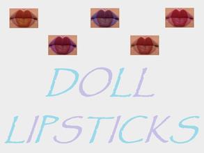 Sims 2 — 5 Doll Lipsticks Collection by staceylynmay2 — A set of 5 cute doll lipsticks. Red, purple, pinky/purple, brown