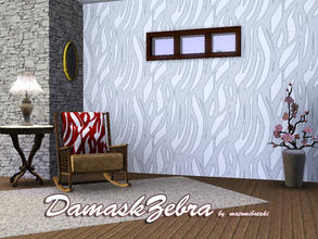 Sims 3 — DamaskZebra by matomibotaki — Floral pattern with 2 recolorable areas, to find under Fabric, by matomibotaki.