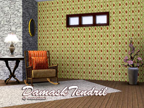 Sims 3 — DamaskTendril by matomibotaki — Floral pattern with 3 recolorable areas, to find under Fabric, by matomibotaki.