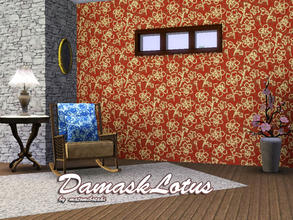 Sims 3 — DamaskLotus by matomibotaki — Floral pattern with 2 recolorable areas, to find under Fabric, by matomibotaki.