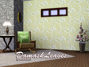 Sims 3 — DamaskLeaves by matomibotaki — Floral pattern with 2 recolorable areas, to find under Fabric, by matomibotaki.