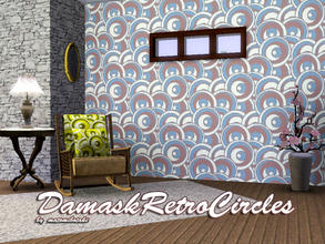 Sims 3 — DamaskRetroCircles by matomibotaki — Floral pattern with 3 recolorable areas, to find under Fabric, by