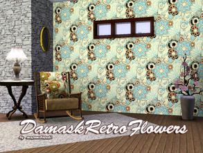 Sims 3 — DamaskRetroFlowers by matomibotaki — Floral pattern with 3 recolorable areas, to find under Fabric, by