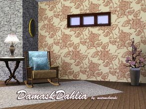 Sims 3 — DamaskDahlia by matomibotaki — Floral pattern with 2 recolorable areas, to find under Fabric, by matomibotaki.