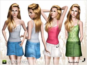 Sims 3 — SV body dress 01  by Severinka_ — Created by Severinka Outfits set: T-shirt and denim skirt adult, female, every