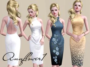Sims 3 — dress 001 AF by annflower1 — Seductive dress for the magnificent woman with an open back and lace 