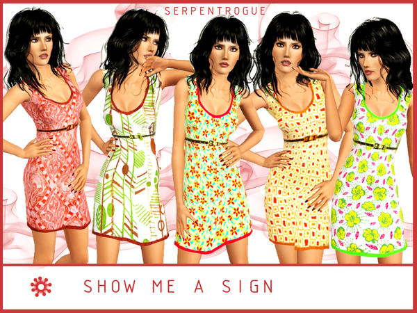 Sims 3 — SHOW ME A SIGN by Serpentrogue — *female *young adult/adult *3 recolourable area *has small thumbnails *mesh by