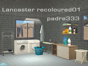 Sims 2 — Lancaster Laundry recol01 by Padre — A recolour of the Lancaster Laundry set in blues and touches of green.