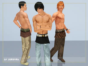 Sims 3 — Pants and Skirt by bukovka — Pants for men with a decorative element. Three versions of staining. Repainting of