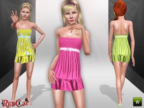 Sims 3 — Teen* Cute Dress by RedCat — New Mesh by RedCat. 2 Recolorable Palettes. 3 Styles. ~RedCat