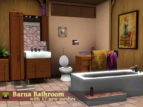 Sims 3 — Barna Bathroom by Flovv — Bored with the old furniture? A classical style bathroom to fresh up your sims' house!
