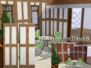 Sims 3 — MB-WoodenTimberB by matomibotaki — MB-WoodenTimberB, 2 walls with 2 recolorable areas, part of the -