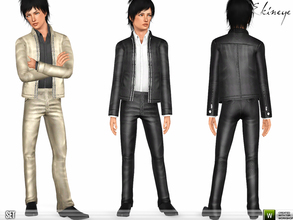 Sims 3 — Leather Jacket & Pants (Teen) - Set84 by ekinege — Top and bottom. For teen male.