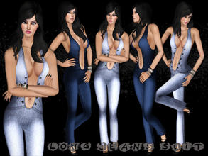 Sims 3 — Long Jeans Suit  by saliwa — Useful Daily Outfit for your sims with quality textured denim. Have fun!