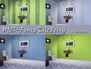 Sims 3 — MB-FancyTileJessy by matomibotaki — MB-FancyTileJessy, tile wall set with one wall with 2 and one with 3