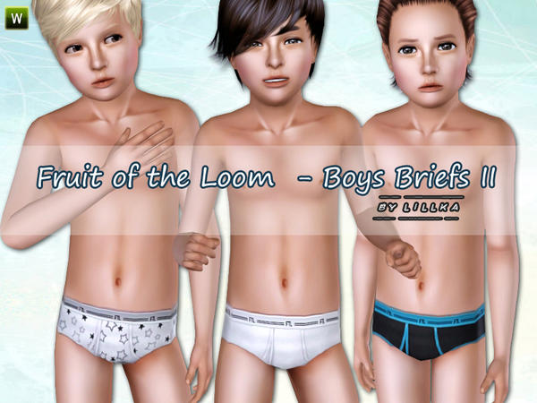 Sims 3 — Fruit of the Loom - Boys Briefs II by lillka — Fruit of the Loom II / Sleepwear 3 styles / 3 recolorable parts