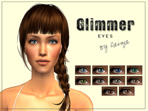 Sims 2 — Glimmer eyes by Caiza — 10 colors.