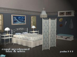 Sims 2 — Wrought Iron recol 001 by Padre — A recolour of the coral wrought iron bedroom in blues and white. You must have