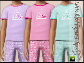 Sims 3 — Little Bird Pyjama Tops for Girls by minicart — These sweet Little Bird Pyjama tops for Girls comes in three