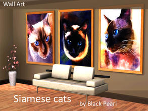 Sims 3 — Siamese cats Wall Art by Black__Pearl — I present to you pictures of Siamese cats, based on drawings, Ann