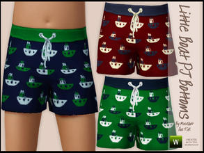 Sims 3 — Little Boat Pyjama Bottoms for Boys by minicart — Smart pyjama bottoms for boys with a little boat theme. This