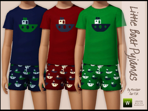 Sims 3 — Little Boat Pyjamas for Boys by minicart — Smart pyjamas for boys with a little boat theme. This set comes in