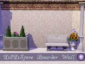 Sims 3 — D2DStone and Wood by D2Diamond — A large decorative boarder that could be made of stone or wood. Two part