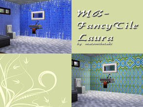 Sims 3 — MB-FancyTileLaura by matomibotaki — MB-FancyTileLaura, 2 tile walls, one modern and one classic oriental mosaic,