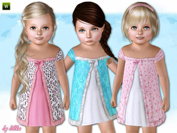 Sims 3 — Little Princess ~ Dress by lillka — Dress for your little princesses. Everyday/Formal. 3 styles/4 recolorable