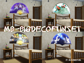 Sims 3 — MB-BigDecoFanSet by matomibotaki — MB-BigDecoFanSet, 4 deco fans in asian style, one new mesh and 3 recolors,