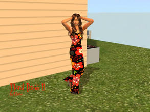Sims 2 — Floral Dress ll by Silerna — Another happy design with flowers for adult sims