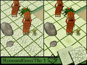 Sims 3 — Stone and Grass Tile 1 by Devirose — Stone marble effect and white rough stone of greater intensity,on grass.-2
