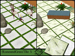 Sims 3 — Stone and Grass Tile 3 by Devirose — Rough white stone and stone with cracks, for an antique effect,on grass.-2