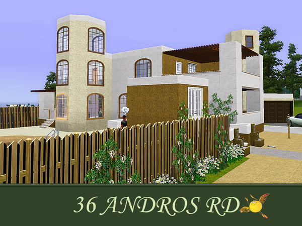 Sims 3 — evi 36 Andros rd by evi — Luxurius white residence with 4 bedrooms on the top floor, a carage, a small yard and