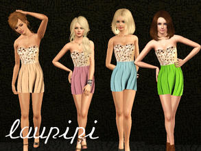 Sims 3 — LP Ice Dress by laupipi2 — Embellished dress. One recolourable channel