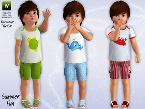 Sims 3 — Summer Fun by minicart — Bright and cheerful Summery outfit for everyday for your toddler boys. This set has
