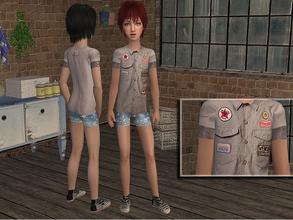Sims 2 — Grey Shirt with Star Jeans for Boys by angelkurama — Grey Shirt with Star Jeans for Boys