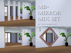 Sims 3 — MB-MirrorMixSet by matomibotaki — A set with 3 big wall mirrors with different designs, recolorable, by