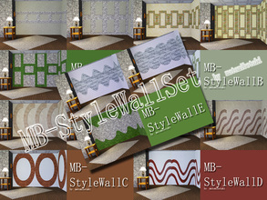 Sims 3 — MB-StyleWallSet by matomibotaki — MB-StyleWallSet, 5 wall each in 2 variations, full recolorable, create your