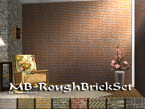 Sims 3 — MB-RoughBrickSet by matomibotaki — MB-RoughBrickSet, new pattern set with 8 brick pattern, each with 2