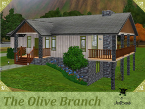 Sims 3 — Olive Branch by JeziBomb — 3 bedroom, 2 1/2 bath with a peaceful 70s feel. Includes two car garage, spiral