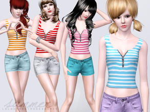 Sims 3 — Summer top | by Lolahh162 — RECOLORABLE WITH 3 COLORS GAME MESH