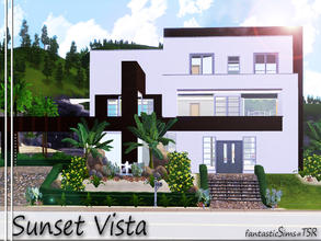 Sims 3 — Sunset Vista by fantasticSims — This 3 BR 2 1/2 bath modern beach front home has a large open floor plan.