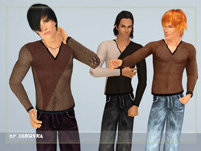 Sims 3 — Reticular sweater for male by bukovka — Sweater for young and adult men. Three options. Staining for both